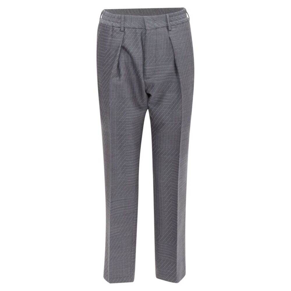 Fendi Wool Stripe Pleated Dress Trousers